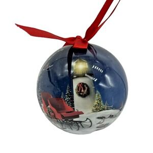 Cape Shore Christmas Ornament Lighthouse at Night Winter Sleigh Nautical Coastal